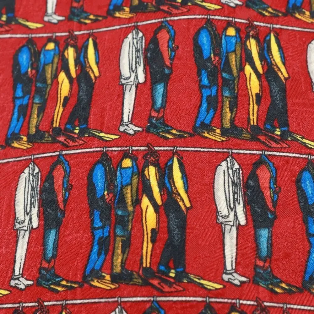 Ermenegildo Zegna Ties Mens Red Silk 60 in Graphic Hanging Suits Wetsuit Flipper